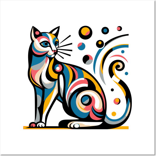 Pop art cat illustration. cubism cat illustration Wall Art by gblackid